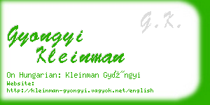 gyongyi kleinman business card